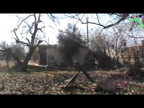 استهداف حاجز العقبة بقذائف الهاون من قبل عناصر الجبهة الإسلامية في الزبداني في ريف دمشق