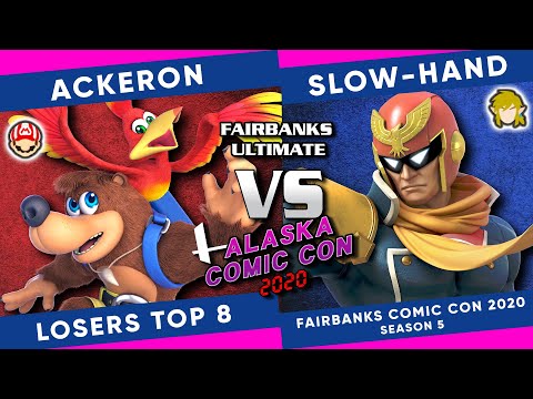 Fairbanks Alaska ComicCon 2020: Ackeron (Mario, Banjo) vs Slow-Hand (Link, Falcon) SSBU Losers Top 8