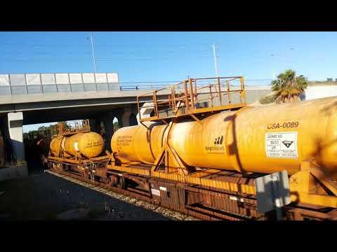 ARG UGL AC4301/AC4308+Mixed Freight Passes Thornlie Southbound