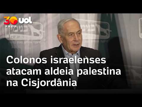 Dezenas de colonos israelenses atacam aldeia palestina na Cisjordânia