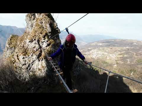 Ferrata Santa croce cima rabbioso panchina gigante valle Brembana
