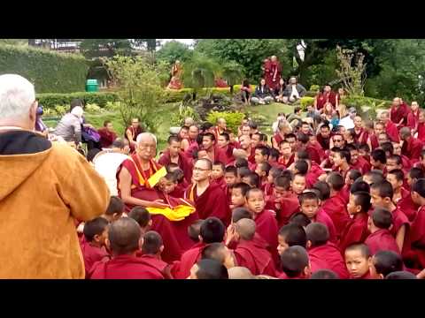 Afterhock when Lama is praying with the monks