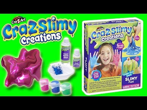 CRA-Z-SLIMY CREATIONS MAKING SLIME - OOEY GOOEY FUN| Little Kelly & Friends ToysReview for Kids