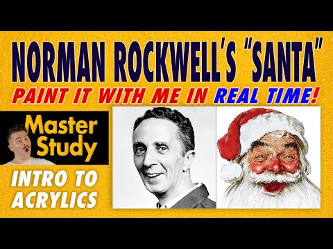 Paint Norman Rockwell's "Santa Claus" (1955)! – Master Study – Easy Intro to Acrylic Painting Class