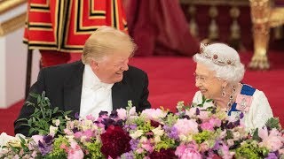 Trump greeted with pomp and pageantry on day one of his state visit