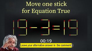 Puzzle – Move 1 Stick to Solve ! Brain-Puzzle Matchstick