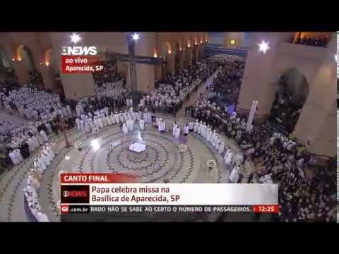 JMJ Rio 2013 - Santa Missa com o Papa Francisco no Santuário Nacional de Aparecida (Globo News)