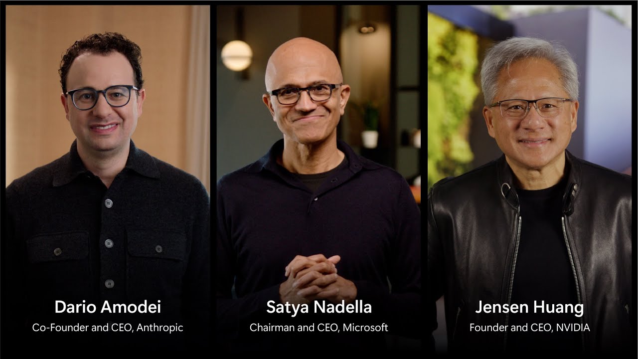 Microsoft, NVIDIA and Anthropic Announce Strategic Partnerships - YouTube