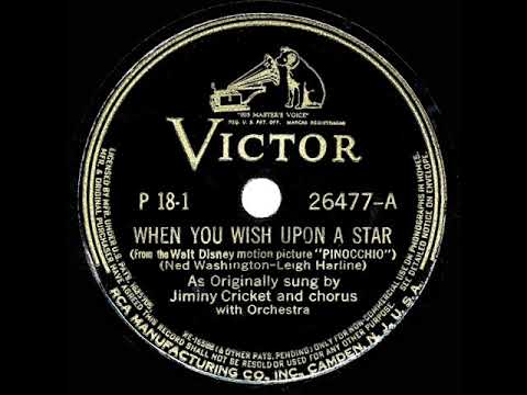 1940 HITS ARCHIVE: When You Wish Upon A Star - Cliff Edwards (78rpm “Pinocchio” soundtrack version)