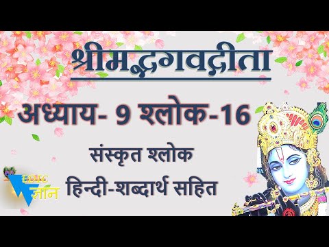 Shloka 9.16 of Bhagavad Gita with Hindi word meanings