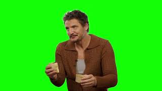 Pedro Pascal eating an empanada green screen