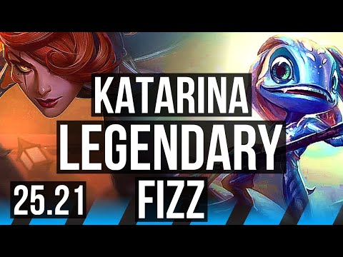 KATARINA vs FIZZ (MID) | 18/1/4, Legendary, 6 solo kills | EUW Master | 25.21