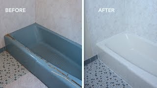 BEFORE & AFTER: How to Paint a Bathtub and Clean It. Does It Last?? - Thrift Diving