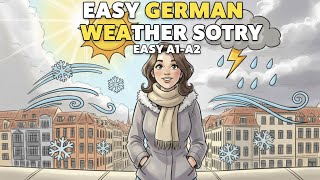 German Weather Vocabulary A1–A2 – Cartoon Story