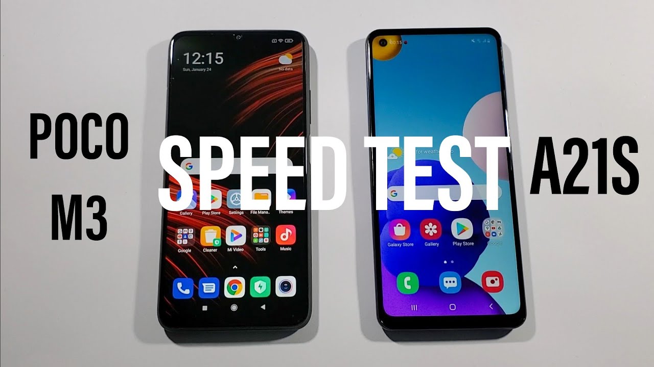 Xiaomi Poco M3 vs Samsung A21S Comparison Speed Test