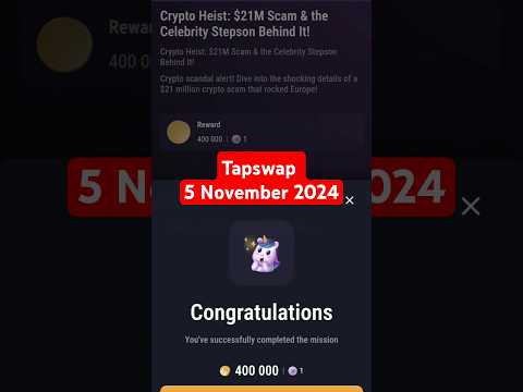 Tapswap Crypto Heist: $21M Scam & the Celebrity Stepson Behind It! |5 November #tapswap #tapswapcode