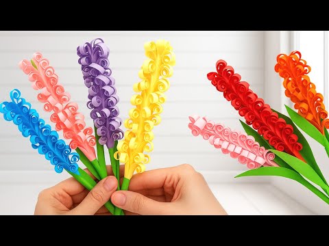 How to Make Paper Hyacinth Flowers in 5 minutes | DIY Papar Flowers | Step by step tutorial