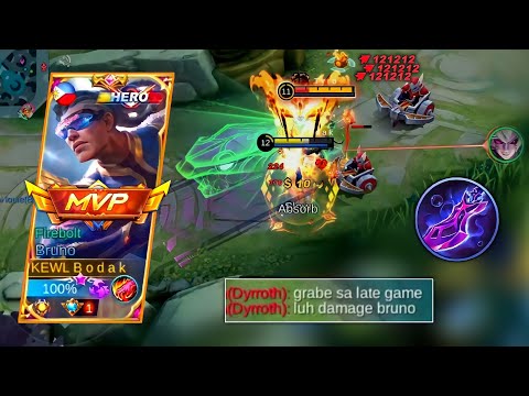 Reason why Dyrroth hate me in late game | BRUNO BEST BUILD AND EMBLEM SEASON 24