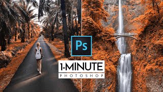 1-Minute Photoshop | Add These 2 Layers to Make Orange Color Effect in Photoshop