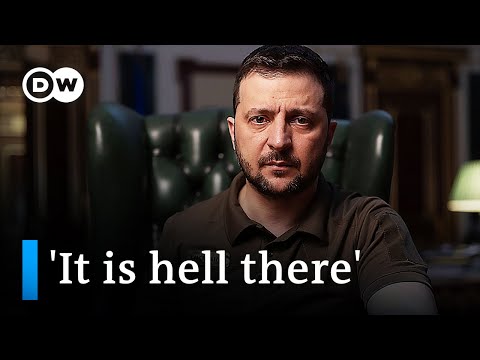 烏克蘭總統澤倫斯基。俄羅斯軍隊 "徹底摧毀 "頓巴斯地區 | DW新聞 (Ukrainian President Zelenskyy: Russian forces 'completely destroyed' the Donbas | DW News)