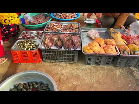 Cambodia Countryside Market | Fresh Food, Street Snacks & Local Life