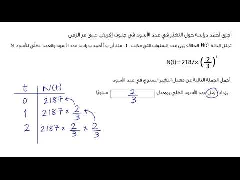 الصف الحادي عشر الرياضيات الجبر 2 معدل التغيّر في النماذج الأسّيّة 1