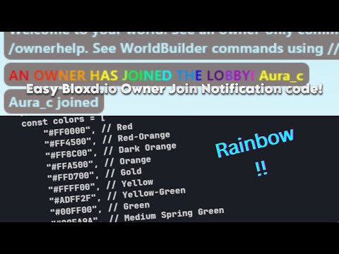 How to make Owner Join Announcement Codes in Bloxd.io! (Tutorial)