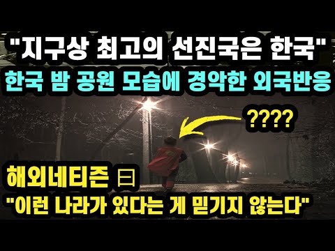 "지구상 최고의 선진국은 한국" 한국 밤 공원 모습에 경악한 외국반응