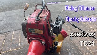 Fixing Timmer KAWASAKI DT24 / Repair Grass Cutter Engine KAWASAKI of Japan