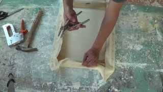 Imprimatura de lienzo para pintar con óleo o acrílico. Gesso. Curso de pintura.