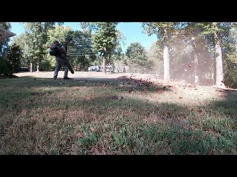 Dry And Dusty Day? Time To Break Out The Redmax Ebz8560 Leaf Blower to clean up these leaves!