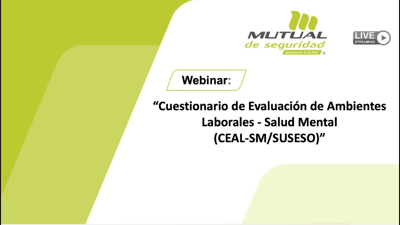 Cuestionario de Evaluación de Ambientes Laborales   Salud Mental CEAL SM SUSESO