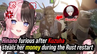 【VSPO! 】Hinano furious after Kuzuha steals her money during the Rust restart【VCR Rust ENG SUB】