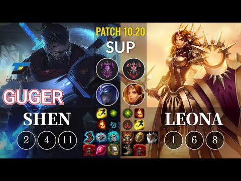 DYN GuGer Shen vs Leona Sup - KR Patch 10.20