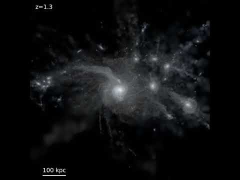 Latte simulation (m12m): formation over 13.8 billion years showing stars