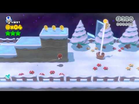 Super Mario 3D World: World 3-1 Snowball Park Speedrun (Clear: 021 Seconds)