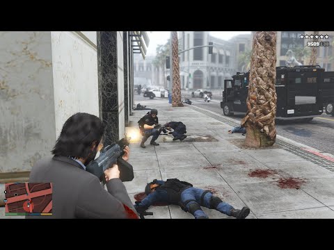 GTA 5 [R.D.E. 4.0.4] - Epic 10 Star Wanted Level Police Shootout