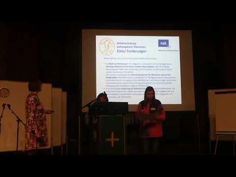 2019 11 18  Vorstellung der Selbstvertretung wohnungsloser Menschen durch Ilse und Corinna