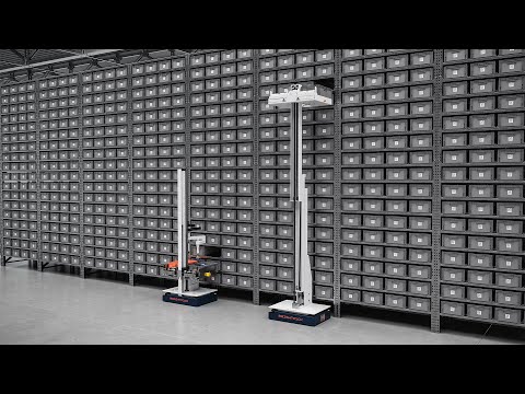 High-Density Warehouse Storage with Mobile Robots (AMRs) | Brightpick Giraffe