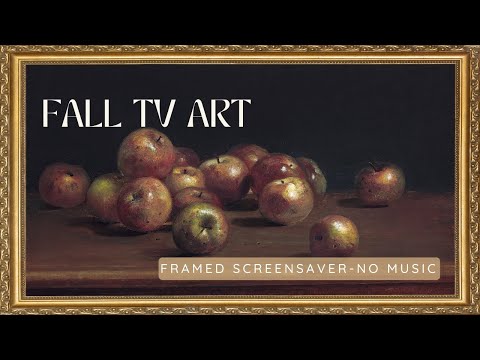 Fall apple painting for your TV frame, screensaver 4k