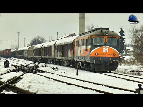 LDE2100 60-1656-7&Marfar MMV Freight Train in Zăpadă/Snow in Gara Dornești Station 10 February 2021