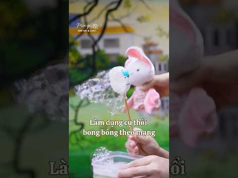 Thử Làm dụng cụ thổi hàng trăm bong bóng một lúc theo hoạt hình từ ống hút và chai nhựa và kết quả