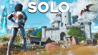I Built a SOLO Castle Base Day 1 On ARK PvP...