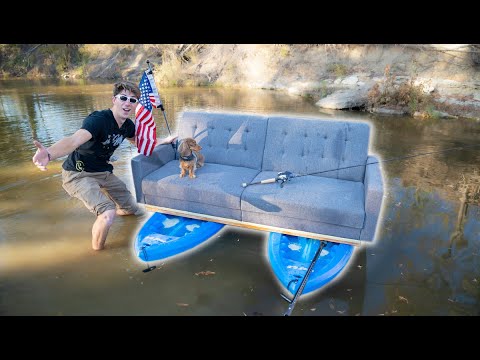 IT WORKED! Turning a COUCH Into a BOAT! (Part 2)