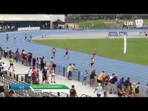 Girls U14 4 x 200m Heat 2 - 2018 SUBWAY State Relay Championships // LAVicTV