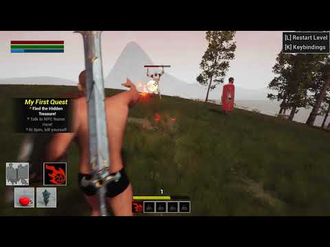 Attika: Origins - Combat Test in a Basic Level - (Unreal Engine 4 Video Game)