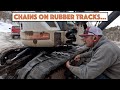 I Put Chains On Rubber Excavator Tracks! 1969 Ford Diesel Gets 38 Gal F26 Fuel Tank!
