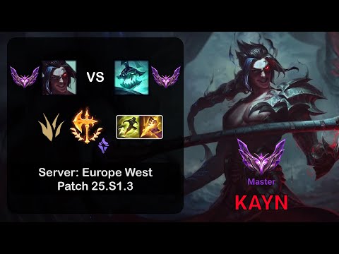 Kayn Jungle vs Hecarim - EUW Master - Patch 25.S1.3
