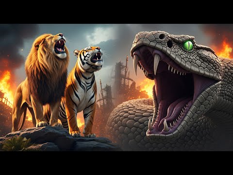 LION KING vs TIGER vs TITANOBOA Who Survives the Pit ☠️