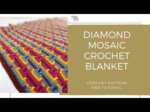 Diamond Mosaic Crochet Blanket Pattern Tutorial
